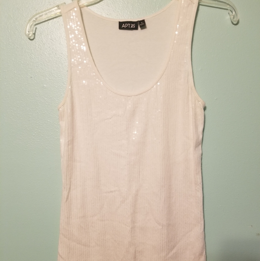 White Apt. 9 seqine tank top